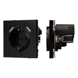 Фото #1 товара Механизм розетки с USB зарядкой SCT-TENDO-MUAA-PL-BK (230V, 16A) (Arlight, -)