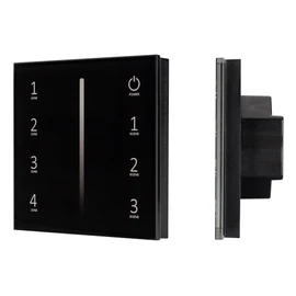 Фото #1 товара Панель SMART-P34-DIM-IN Black (230V, 0-10V, Sens, 2.4G) (Arlight, IP20 Пластик, 5 лет)