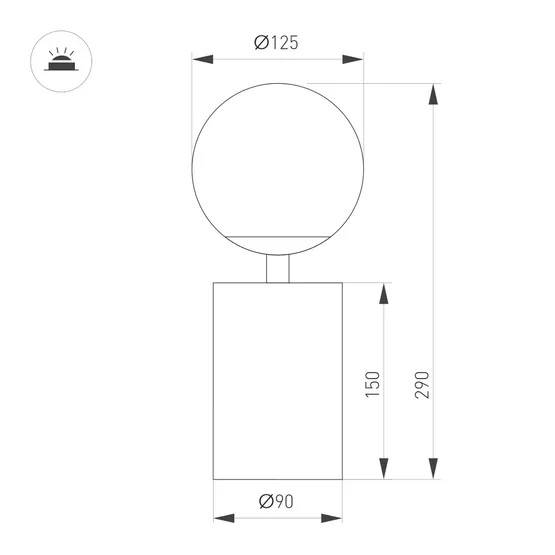 Фото #2 товара Светильник SP-ORNELLA-TAB-L290-R125-6W Warm3200-MIX (BK, 300 deg, 230V, TOUCH-DIMM) (Arlight, IP20 Металл, 3 года)