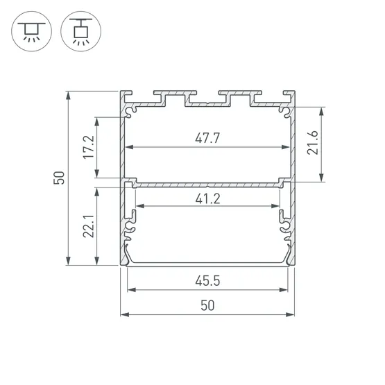 Фото #3 товара Профиль LINE-M-5050-2500 BLACK (Arlight, Алюминий)