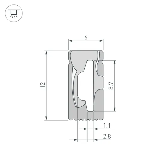 Фото #3 товара Силиконовый профиль WPH-FLEX-0612-SIDE-S8-10m BLACK (Arlight, Силикон)