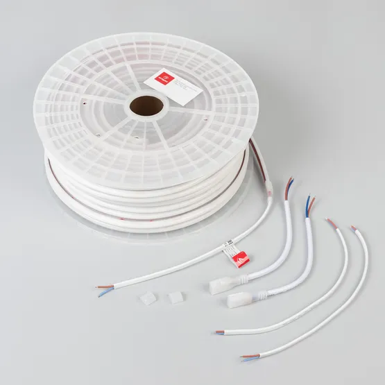 Фото #2 товара Светодиодная лента герметичная ARL-PSW-U286-10mm 230V Warm3000 (13 W/m, IP67, 50m) (Arlight, -)