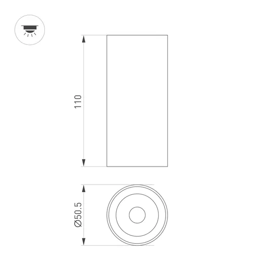 Фото #2 товара Светильник SP-GABI-SURFACE-R50-9W Warm3000 (BK, 60 deg, 230V) (Arlight, IP40 Металл, 5 лет)