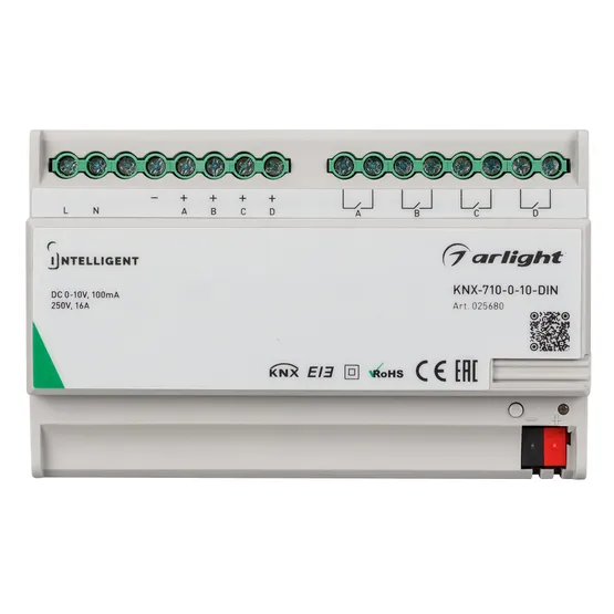 Фото #2 товара INTELLIGENT ARLIGHT Конвертер KNX-710-0-10-DIN (230V, 4x0/1-10, 4x16A) (IARL, Пластик)