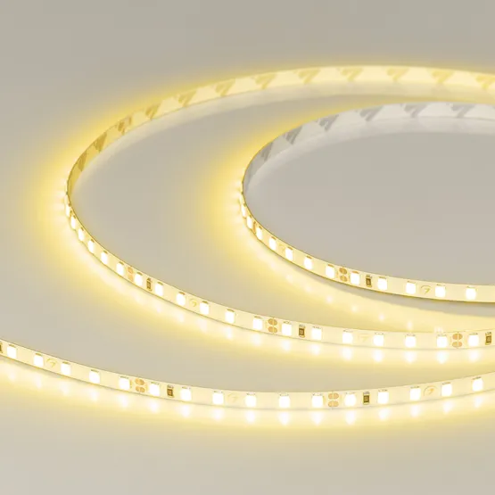 Фото #1 товара Светодиодная лента RT-A120-5mm 24V Yellow (9.6 W/m, IP20, 2835, 5m) (Arlight, узкая)